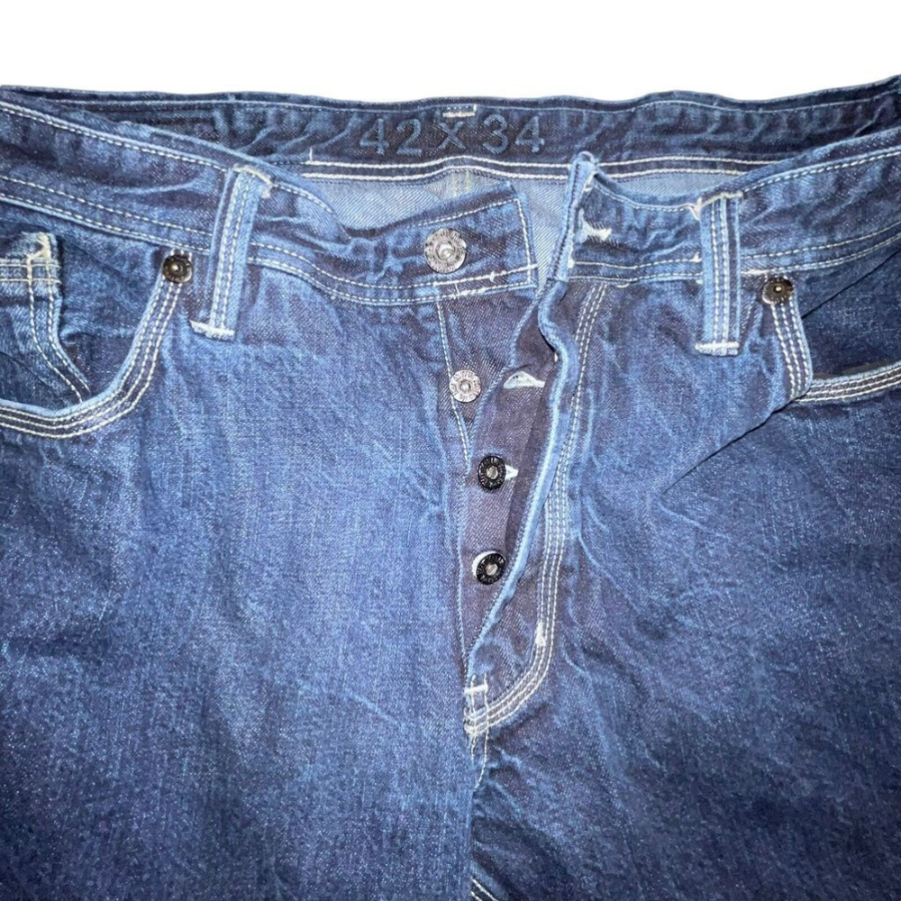 Artful Dodger Men's‎ Denim Jeans 42x34 Big & Tall Dark Wash Bootcut Distressed